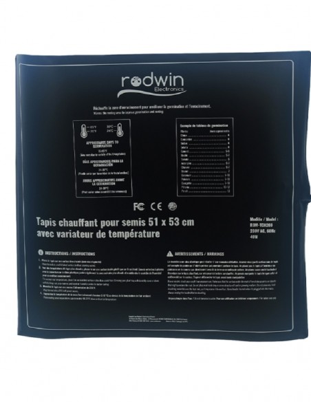 Tapis chauffant 25x53cm - 20W avec variateur de puissance - Rodwin  Electronics
